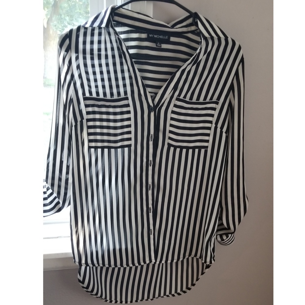 Black & White Striped Blouse